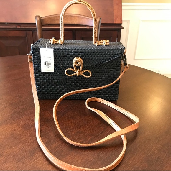 Francesca's Collections Handbags - Francesca’s Accessories Bag, Black with Camel Trim. Top Handler. NWT